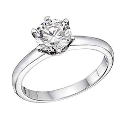 1 karaat ronde solitaire diamanten verlovingsring wit goud 14K