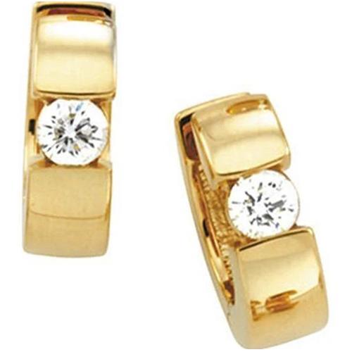 1 karaat scharnierende diamanten solitaire oorringen Huggies - harrychadent.nl