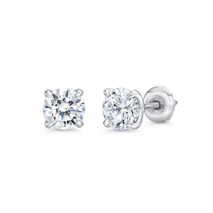1 karaat solitaire diamanten oorknop 14k witgoud - harrychadent.nl