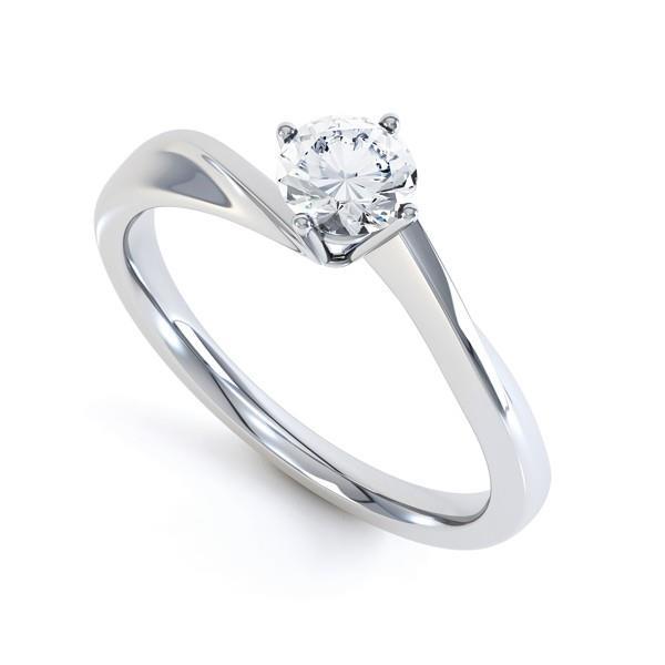 1 karaat solitaire griffen set diamanten verlovingsring 14K witgoud - harrychadent.nl