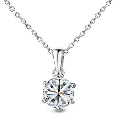 1 karaat zes-tanden-setting ronde diamanten halsketting hanger - harrychadent.nl