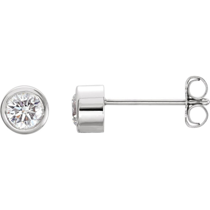 1 karaats bezel set ronde diamanten oorknopjes - harrychadent.nl
