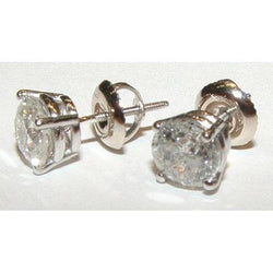1.42 Ct. Echt Diamanten Oorbellen Met Platina Studs