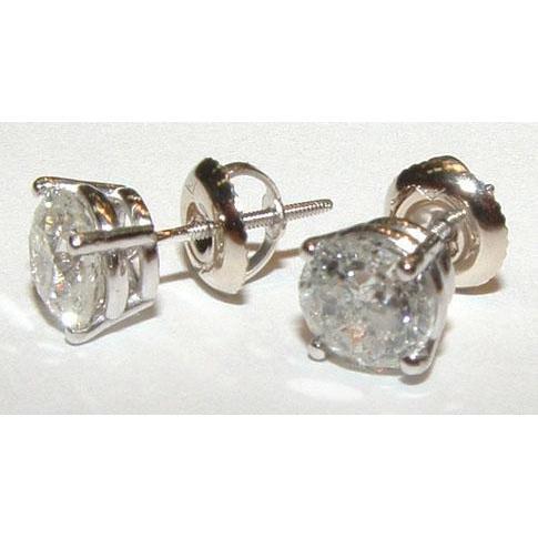 1.42 Ct. Echt Diamanten Oorbellen Met Platina Studs