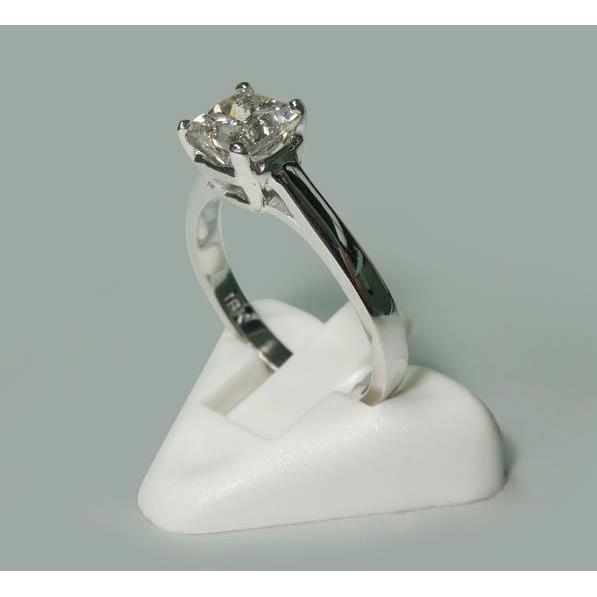 1.50 karaat Prinses Echt Diamanten Solitaire Verlovingsring Wit Goud