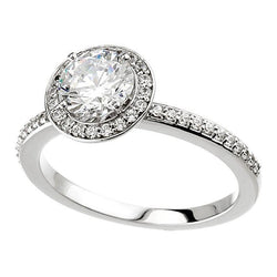 1.51 Karaat Halo Echt Diamanten Ring Halo Wit Goud 14K