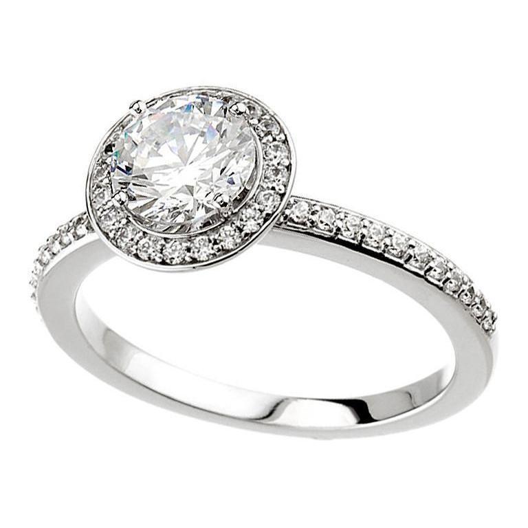 1.51 Karaat Halo Echt Diamanten Ring Halo Wit Goud 14K