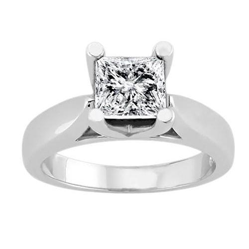 1.51 Karaat Prinses Echt Diamanten Solitaire Ring 4 Griffen In Wit Goud