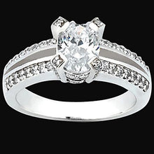 Afbeelding in Gallery-weergave laden, 1.51 karaat Echte Ovale en Ronde Diamanten Verlovingsring Pave Set Sieraden
