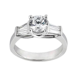 1.53 Karaat Ronde & Stokbrood Echt Diamanten Verlovingsring Drie Stenen Stijl