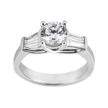 Afbeelding in Gallery-weergave laden, 1.53 Karaat Ronde &amp; Stokbrood Echt Diamanten Verlovingsring Drie Stenen Stijl
