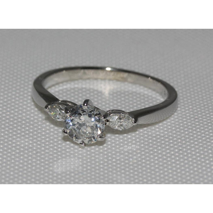 1.55 karaat Echt Diamanten 3 Stenen Verlovingsring Goud Wit