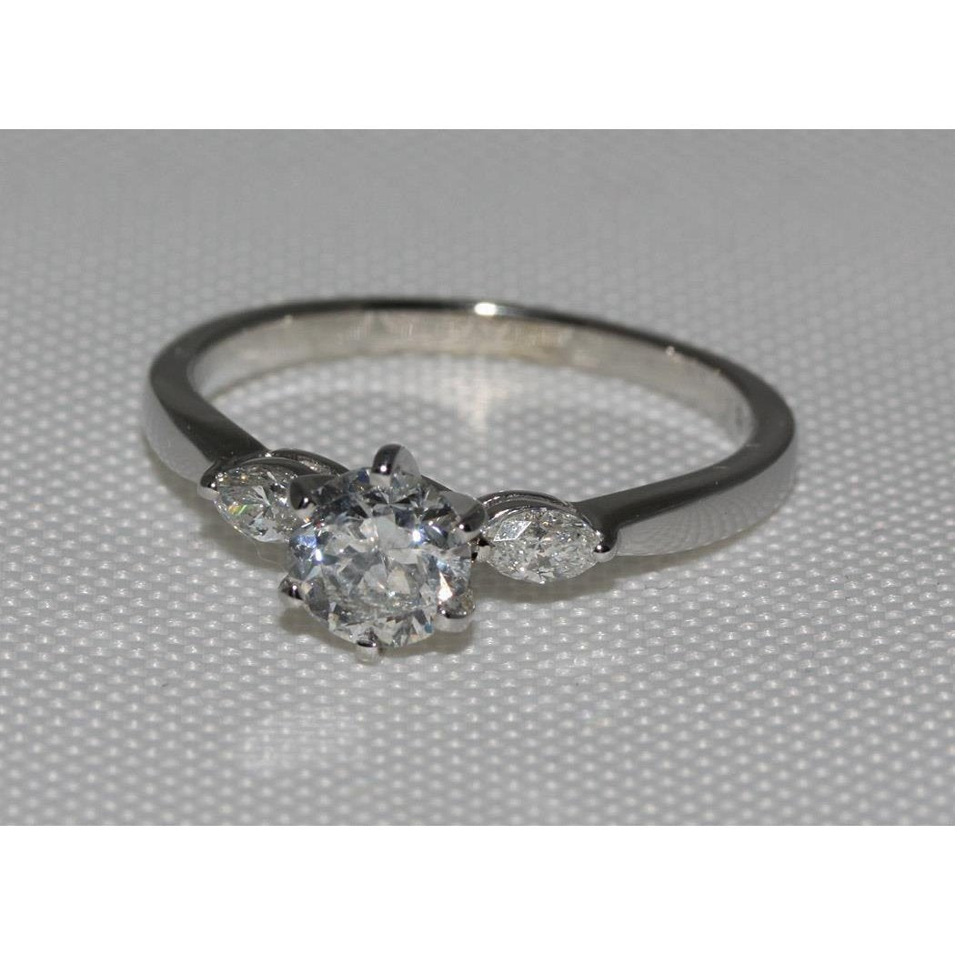 1.55 karaat Echt Diamanten 3 Stenen Verlovingsring Goud Wit
