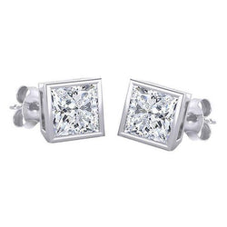 1.5 Karaat Prinses Geslepen Echt Diamanten Oorbel