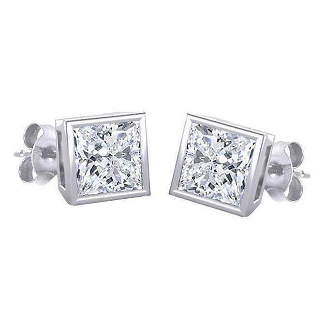1.5 Karaat Prinses Geslepen Echt Diamanten Oorbel