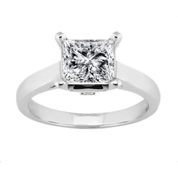 1.60 Karaat Prinses Solitaire Echt Diamanten Verlovingsring