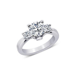 1.61 karaat Ronde Echt Diamanten 3 Stenen Stijl Verlovingsring Sieraden