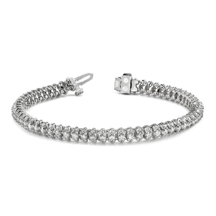 10 karaat ronde diamanten Scoop schakelarmband wit goud 14K - harrychadent.nl