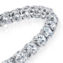 10 Karaat Rond Natuurlijk uit de aarde gewonnen Diamanten Armband Prong Gezet Witgoud 14K Sieraden
