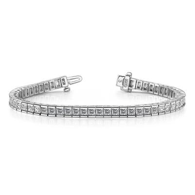 10 kt prinses geslepen prachtige diamanten tennisarmband wit goud - harrychadent.nl