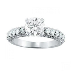 1,05 karaat diamanten dames verlovingsring gouden solitaire met accenten