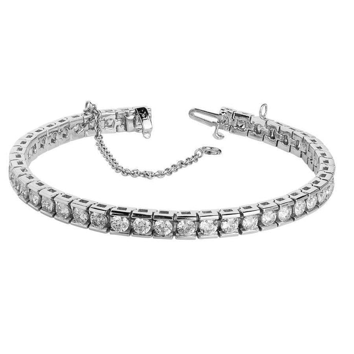 10,75 karaat natuurlijke diamanten kanaalset armband goud wit 14K Nieuw - harrychadent.nl