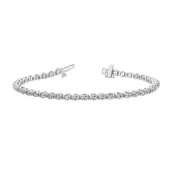 11.50 Karaat Rond Geslepen Natuurlijke uit de aarde gewonnen Diamanten Tennisarmband Witgouden Sieraden