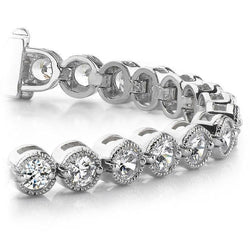 10.50 Karaat Rond Geslepen Natuurlijke Diamant Dames Tennisarmband Witgoud Sprankelend