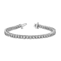10 Karaat Rond Briljantslijpsel Natuurlijk uit de aarde gewonnen Diamanten Tennisarmband Witgoud