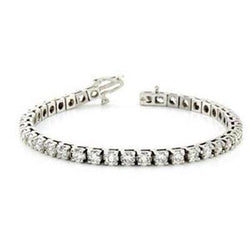 10 Karaat Rond Geslepen Natuurlijke uit de a aarde gewonnen Diamanten Dames Tennisarmband