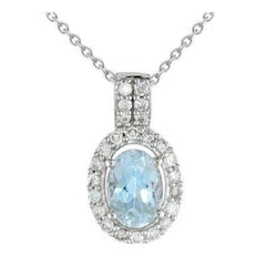 Natuurlijke Aquamarijn Hanger 11.00ct - Witgoud 14K