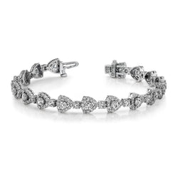 11.10 Karaat Briljantslijpsel Natuurlijk Diamanten Driehoekige Schakelarmband Witgoud