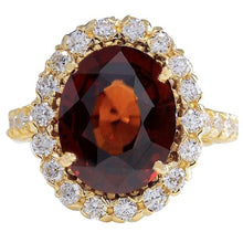 Afbeelding in Gallery-weergave laden, echte round garnet 11.25karaat ring vooraanzicht
