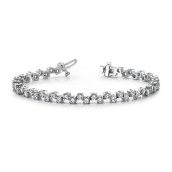 11.60 Karaat Rond Geslepen Sprankelende Natuurlijke uit de aarde gewonnen Diamanten Zigzag Armband Witgoud