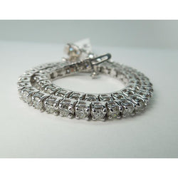 11 Karaat Natuurlijke uit de aarde gewonnen Diamanten Tennisarmband Witgoud 14K