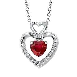 1,20 ct hart geslepen rode robijn met Diamanten hanger sieraden Nieuw