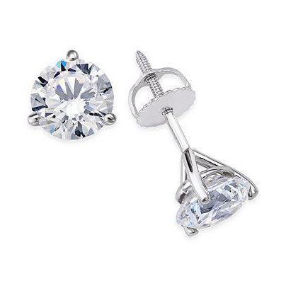 1,20 karaat ronde solitaire diamanten oorknopjes 14k witgoud - harrychadent.nl