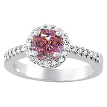 Afbeelding in Gallery-weergave laden, 1,25 karaat Ronde roze saffier solitaire met accent verlovingsring - harrychadent.nl
