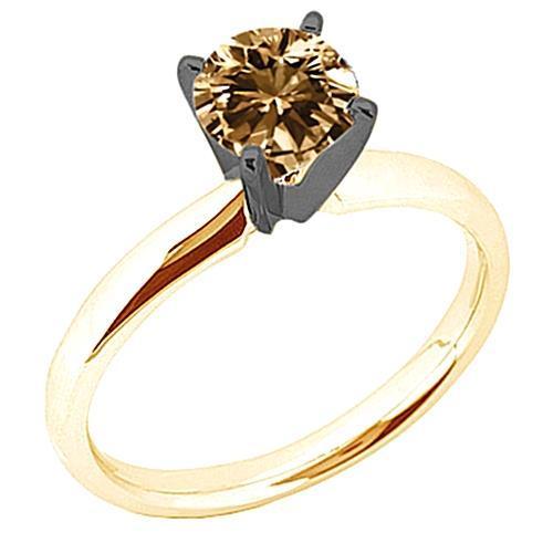 1,25 karaat champagne diamanten bruiloft edelsteen ring goud geel