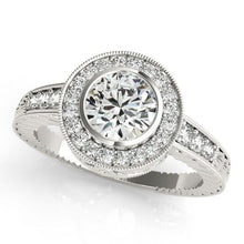 Afbeelding in Gallery-weergave laden, 1,25 karaat ronde diamanten Halo Fancy Ring goud wit 14K - harrychadent.nl
