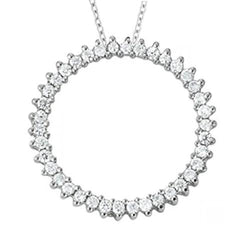 1,25 karaat ronde diamanten cirkel hanger zonder ketting wit goud 14K