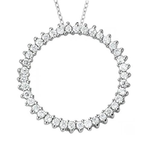 1,25 karaat ronde diamanten cirkel hanger zonder ketting wit goud 14K - harrychadent.nl