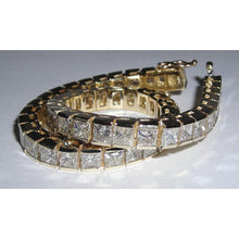 Afbeelding in Gallery-weergave laden, 12,50 karaat prinses diamanten tennisarmband goud
