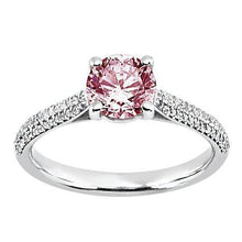 Afbeelding in Gallery-weergave laden, 1,26 ct Ronde roze saffier centrum trouwring met edelsteen - harrychadent.nl
