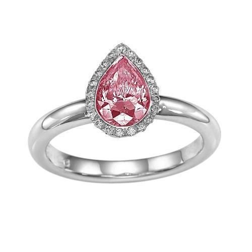 1,26 ct roze saffier peer & ronde diamanten verlovingsring - harrychadent.nl