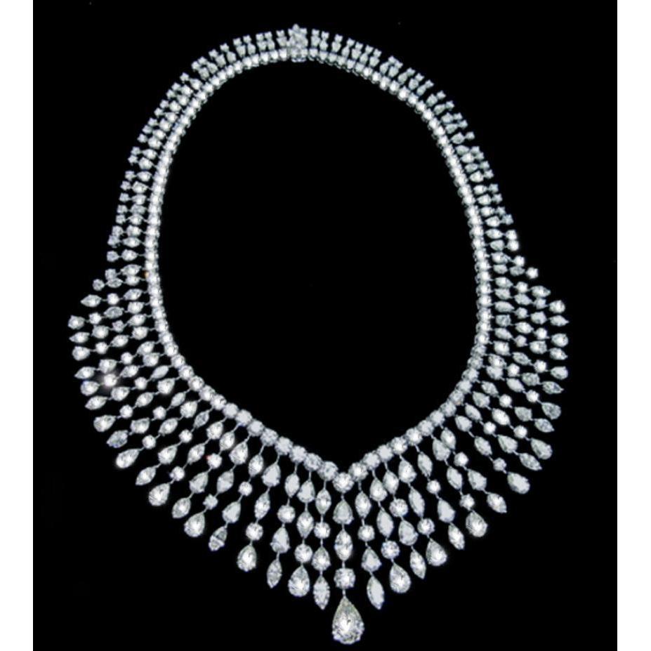 129.07 karaat diamanten bruids juwelen ketting hanger platina