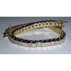 12,50 Karaat Prinsesslijpsel Natuurlijke uit de a aarde gewonnen Diamanten Tennisarmband Nieuw