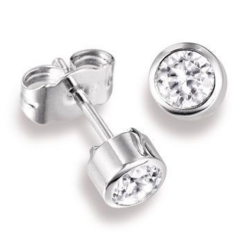 1,3 ct bezel set ronde geslepen diamanten oorbel - harrychadent.nl