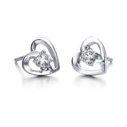 1,3 ct rond geslepen diamanten oorknopjes 14k witgoud Nieuw