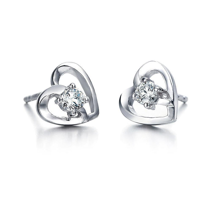 1,3 ct rond geslepen diamanten oorknopjes 14k witgoud Nieuw - harrychadent.nl